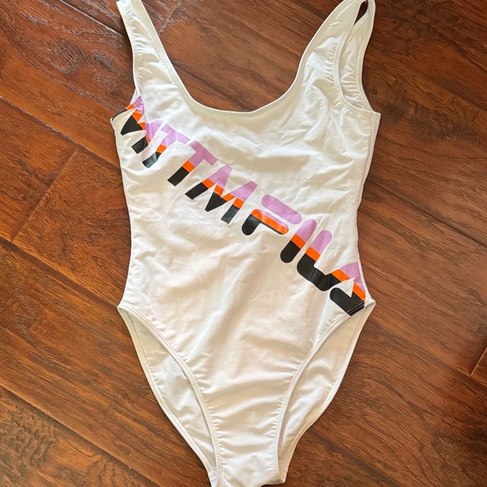 Fila White One Piece with Multicolor Logo